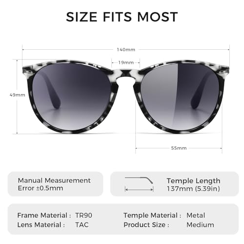 Image of SUNGAIT Premium Vintage Round Sunglasses for Women Men Classic Retro Style