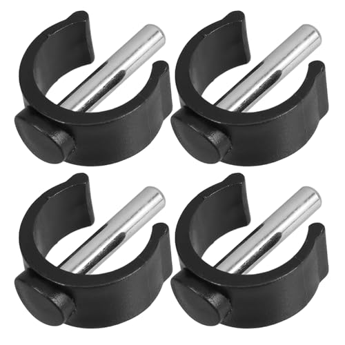 FRCOLOR Nonslip Cane Handle Clips 4 Pack for Wheelchair Walking Stick Crutch Black 32mm Universal Fit Tool- Assembly for Bathroom