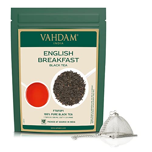Vahdam, Classic English Breakfast 100G(100G) + Pyramid Tea Infuser #TOP19