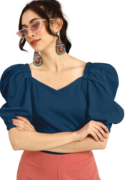 Image of Women's & Girl's Solid Short Sleeve Crop Top (LY-TopD6 Variation)