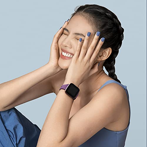 Pacote com 4 pulseiras de silicone compatíveis com Fitbit Versa Lite/SE/Versa 2 pulseiras para mulhe