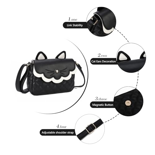 Gladdon Teen Girls Crossbody Bag Cute Cat Wallet for Girl Birthday Gifts Purses4