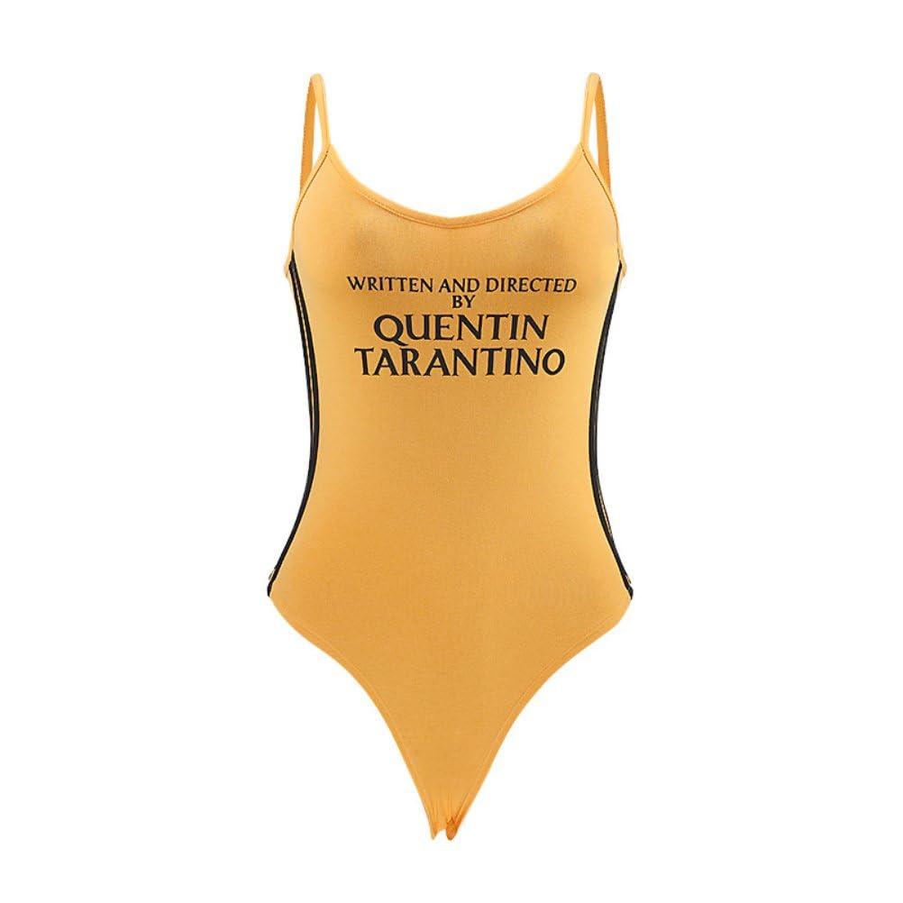 YEMOCILE Women's Fashion Written and Directed by Quentin Tarantino Tight Orange Body Suit