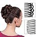 COMNICO 6 Pcs French Hair Side Combs, Women Hair Comb Accessories Set Plastic Twist Decorative Comb Hair Clips 4 Colors Bridal Wedding Veil Teeth Hair Combs for Multiple Hairstyles Girls Women