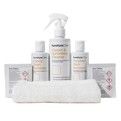 Furniture Clinic Carpet & Upholstery Stain Removal Kit - Complete Kit to Remove All Types of Stubborn Staining from Any Fabric - Removes Fresh and Dried-In Stains