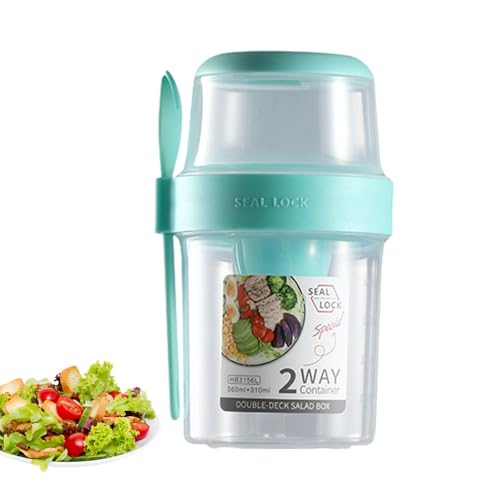 Envases de yogur para llevar | Tazón de cereal de viaje portátil de 29 oz y recipiente de leche con cuchara,Taza de cereales duradera, cuenco de sopa reutilizable para frutas, aperitivos, sopas