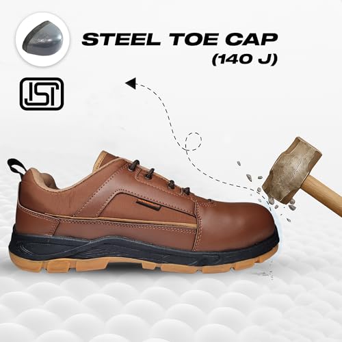 Image of FUEL Armour 3 DD ISI Marked Synthetic Treated Fabric Breathable Safety Shoes for Men with 100J Steel Toe Cap in PVC Double Density Sole