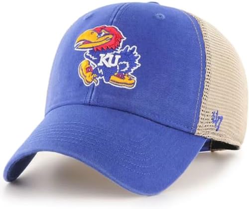 '47 NCAA Flagship Wash Mesh MVP Adjustable Hat, Adult One Size Fits All (US, Alpha, One Size, Kansas Jayhawks)