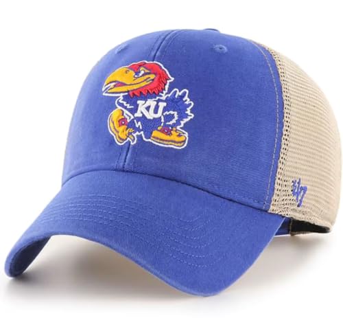 '47 NCAA Flagship Wash Mesh MVP Adjustable Hat, Adult One Size Fits All (US, Alpha, One Size, Kansas Jayhawks)