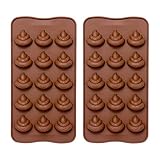 Emoji Poop Silicone Mold - Comkit 15-Cavity Cute Funny Emoji Poop Emotion Baking Maker Molds Tray for Cake Decorations, Chocolate/Candy/Fondant/Gummy/Ice Cube Making