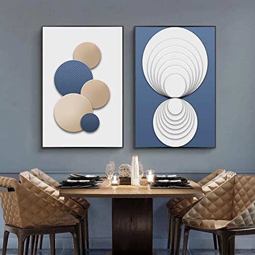 Toile mur art peinture moderne cercles abstraits salon maison 50x70