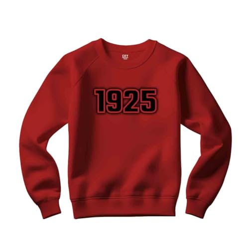 [CITY POSTERS PLUS] 1925 Year Unisex Sweatshirt (Red, L)