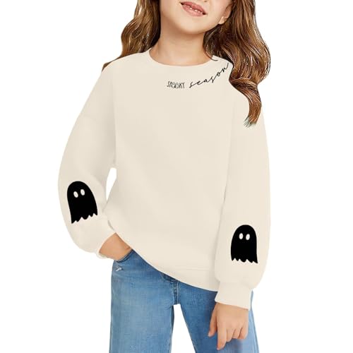 Halloween Sweatshirts for Teen Girls Cute Crewneck Long Sleeve Graphic Pullover Tops Kids Fall Preppy School Clothes