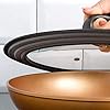 Ecolution Universal Lid for Pots and Pans, Fits 9.5-Inch to 12-Inch Cookware, Tempered Glass Replacement Lid with Heat Resistant Silicone Edge, Dishwasher Safe, Made without BPA, Large, Black #5
