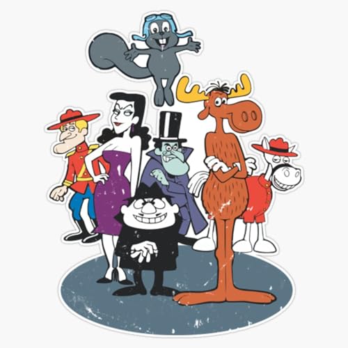 Rocky and Bullwinkle Window Bumper Sticker Decal 5"