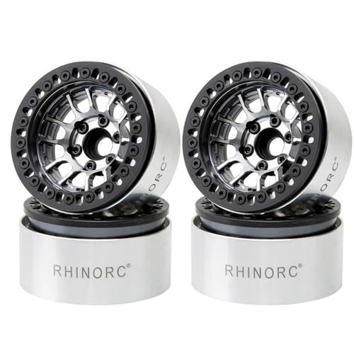 RhinoRC MOZA �}�C�i�X �I�t�Z�b�g �A���~�j�E�� 1.9�C���` �z�C�[������ 4�� �r�[�h���b�N���� RC�����n�u 1/10 RC�N���[���[�J�[�A�L�V����SCX10 RR10 ���C�X TRX4 TRX-6 (WH1906)