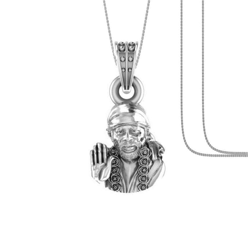 Colgante de plata de ley Dios Shree Sai Baba contra alergias de la piel