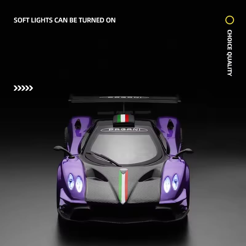 Image of 1:31 Scale Pagani Zonda Die-Cast Model Car - Pull-Back Action with Lights, with Display Tray, Collectible Toy for Kids & Adults