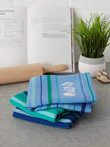 DII Fresh Catch Collection Kitchen Dishtowel Set, 18x28, Blue Sea, 3 Piece - Image 4