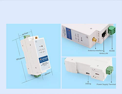 1 x DIN-Schiene RS485 auf WLAN-Konverter | RS485 auf 802.11 a/b/g/n WLAN Serielle Geräte-Server USR-DR404