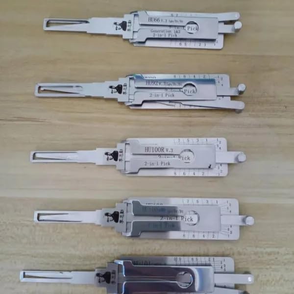 5-częściowy zestaw wytrychów HU66 v3 HU92 HU100 HU101 HU100R 2 w 1 auto, wytrych i dekoder do samochodu, czytnik kluczy samochodowych, profesjonalne narzędzia ślusarskie RLOKK