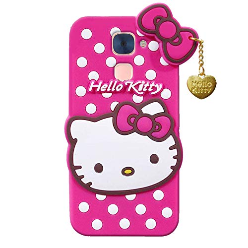 Image of Unirock Hello Kitty Back Case Cover for Asus Zenfone Max Pro M1| 3D Cute Hello Kitty Case |Soft Silicone Rubber Back Cover with Pendant Kitty Cover for Asus Zenfone Max Pro M1 (Pink)
