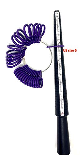 Ring Mandrel Gauge Tool US Size 2-15 with Half Size Finger Measurement Sacles Kit Ring Stick Measure Tool Finger Gauger Jeweler Sizer Mandrel Jewelers Sizers Tool