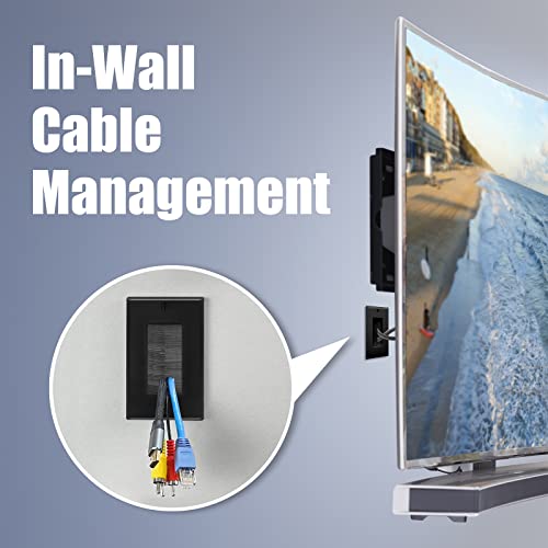VCE Brush Wall Plate Cable Pass Through, Single Gang Decorator Wall Cover for Low Voltage Cables, In-Wall Cable Management for Wall Mount TV (White), 2-Pack by VCE - Used condition - Image 2