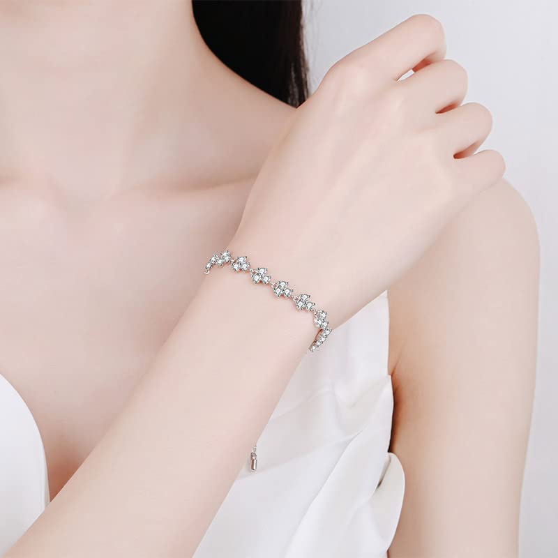 Bracelet moissanite trèfle 4.2ct StarGems l'accessoire idéal de vos soirées - 5