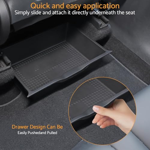 Maxetodo 2PCS Model Y Für Tesla Sitz Organizer Box Rutschfeste Vordersitze Langlebiges Autozubehör Aufbewahrungsbox TPE-Material Hohe Temperaturbeständigkeit Zum Auto Ordentlich