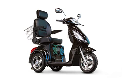 Deluxe Tyrant Electric Mobility Scooter 3 Wheel – For Seniors And Adults Comes W/Basket 43 Miles Long Range Battery High Performance Back Seat Usb Port & Cell Phone Holder, Red, Black, Yellow #TOP1