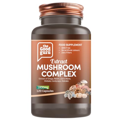 The-Good-Guru-Mushroom-Complex-Extract-Capsule-Supplement-1800mg-120-Capsules-Chaga-Reishi-Lions-Mane-Shiitake-Cordyceps-Mushrooms-Supplement-Capsules