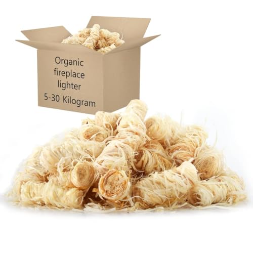 vidaXL Feueranzünder, Öko-Grillanzünder aus Holzwolle, Kaminanzünder für Ofen Kamin Grill, Bio Anzünder Ofenanzünder Anzündwolle, 20kg