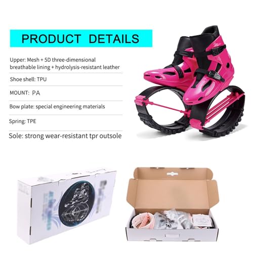 Jumps Shoes Sapatos de salto femininos rosa vermelha com forro removível, botas de fitness para adul