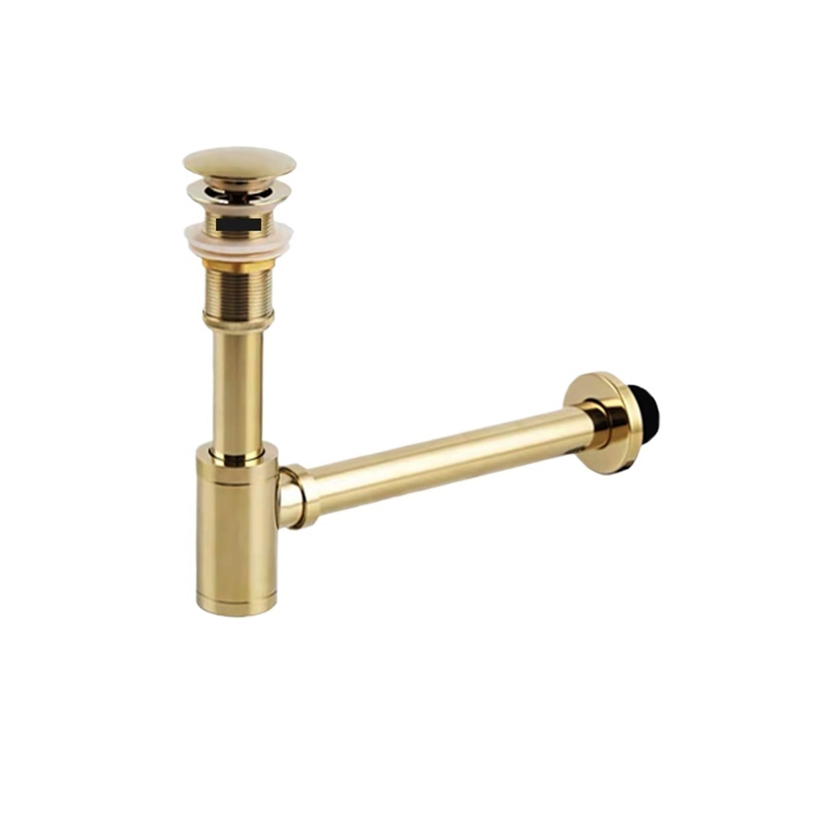 Desagüe de lavabo baño dorado, sifón latón, filtro, tapón accesorio emergente Para Lavabo De Baño y Lavabo(Type 2)