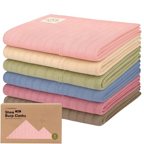 Organic Cotton Burp Cloths Baby Girl, Boy, 6pk Burp Rags (Boho, Stria)