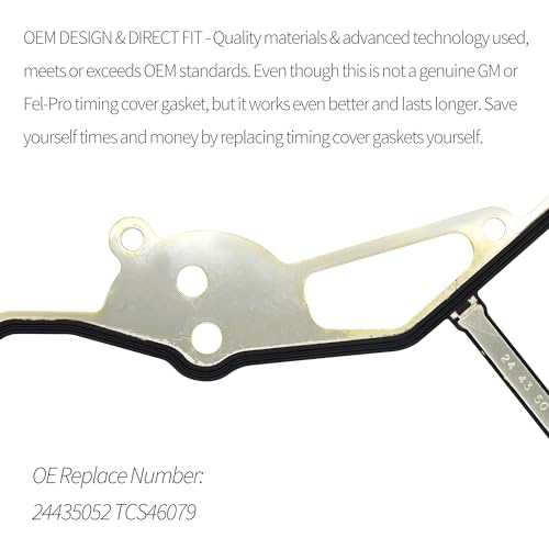 Image of HiSport 24435052 Timing Cover Gasket Set for 2.0L 2.4L Engine | Compatible with Chevrolet Captiva Cobalt Equinox HHR Impala Malibu Orlando GMC Terrain Buick Allure LaCrosse Regal 2005-2017