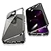 Jonwelsy Anti Peeping Hülle für iPhone 13 Pro Max, 360 Grad Schutz Case, Privatsphäre Gehärtetes Glas Anti-Spähen Cover, Stark Magnetische Adsorption Metallrahmen Handyhülle für 13 Pro Max (Schwarz)