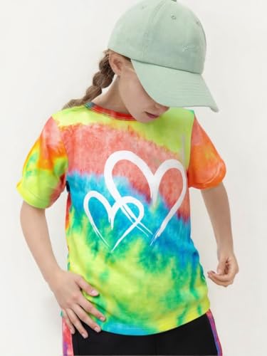 Image of Tween Girls Clothes Summer Short Sleeve T-Shirt and Shorts Set Casual Two Pieces Outfit Size 8 13