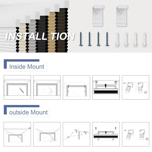 MYshade Cordless Cellular Window Shades No Tools No Drill Blackout Blinds for Indoor Windows Size 39.5" Wide X 72" Height Light Brown Room Darkening Window Blinds for Bedroom, Bathroom, Kitchen by MYshade - Image 7