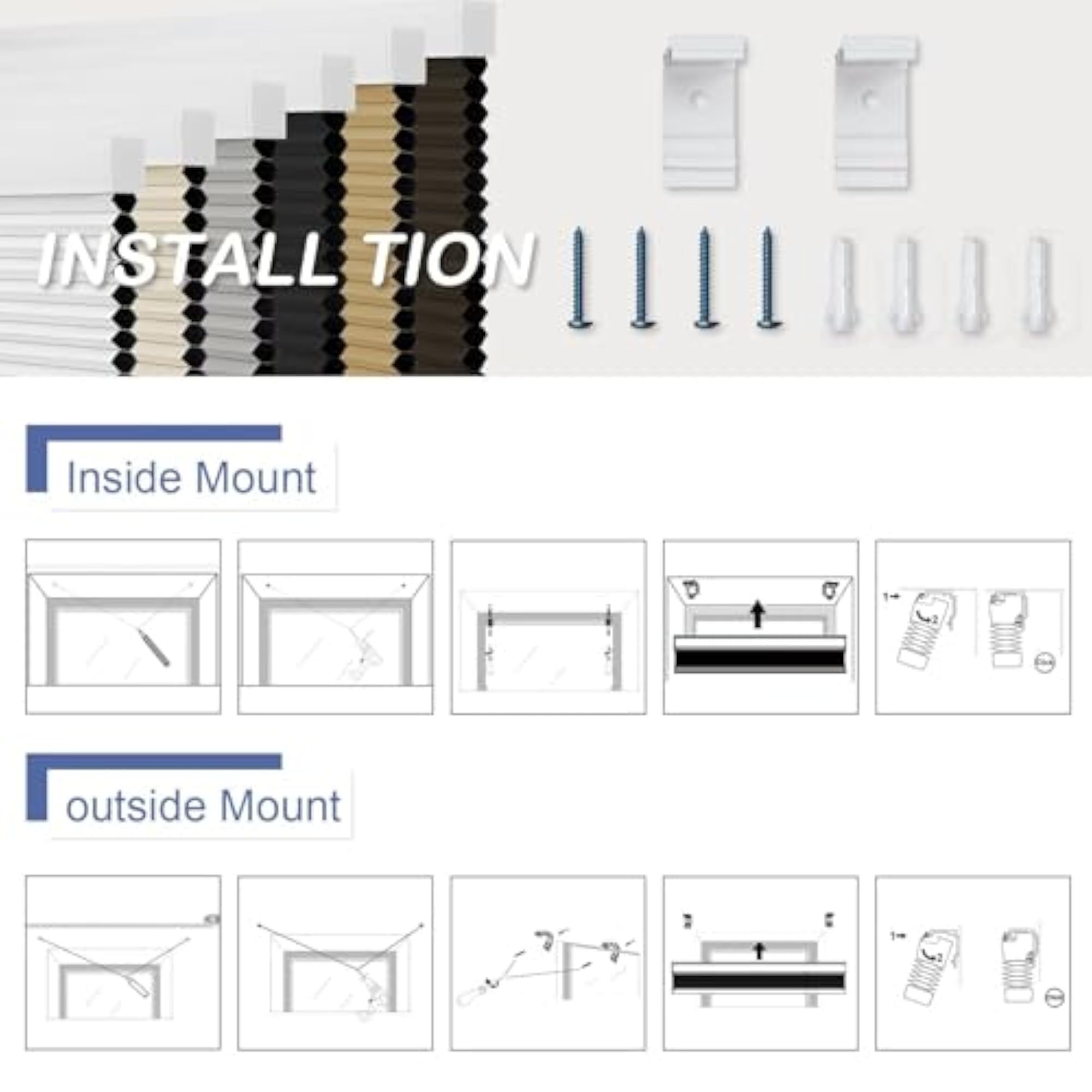 Cordless Cellular Window Shades No Tools No Drill