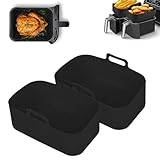 KINDLUME 2 Pezzi Teglia Silicone per Friggitrice Ad Aria, Contenitori per Friggitrice Ad A...