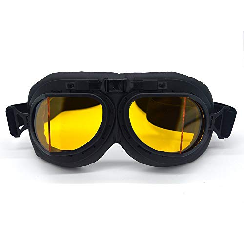 evomosa Yellow Lens Retro Motocross Goggles