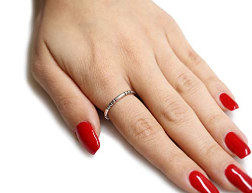 CloseoutWarehouse Sterling Silver Decorated Beaded Stackable Ring (Comes in Colors)3