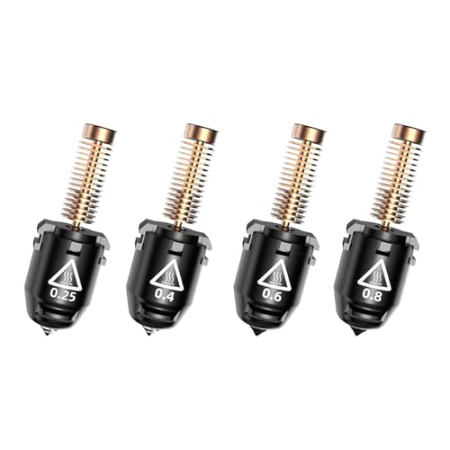 HUAYUWA 0.25/0.4/0.6/0.8mm Nozzle 280℃ 3D Printer Hotend Nozzle Compatible with Adventurer 5M/Adventurer 5M Pro, AD5M Pro High Flow Nozzle for Stable High-Speed Printing (0.25mm+0.4mm+0.6mm+0.6mm)