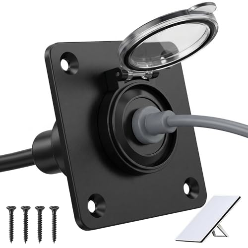 Waterproof Wall Socket Passthrough for Starlink Mini, IP67 Waterproof Panel Mount DC 5.5x2.1 Female Socket, 12V-24V Aluminum Passthrough for RV, Camper, Marine, Battery Box & Motorhome Installation