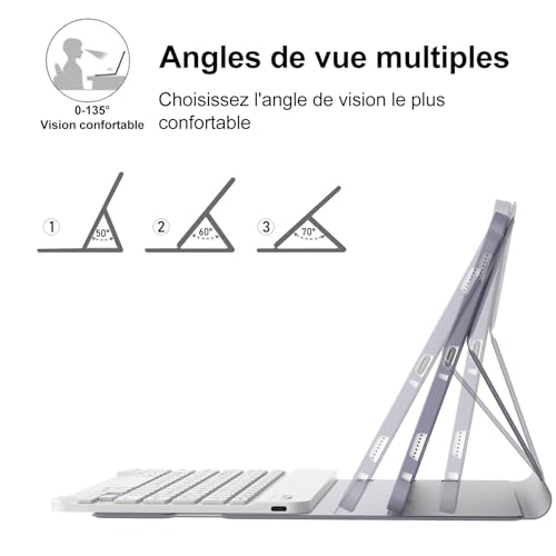 Protégez votre Samsung Tab A11+ avec cet étui clavier AZERTY violet - 5