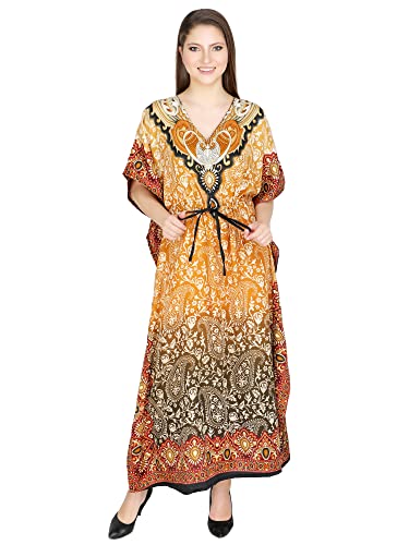 Robe caftan longue Ukal pour femme en tissu fluide et coupe traditionnelle