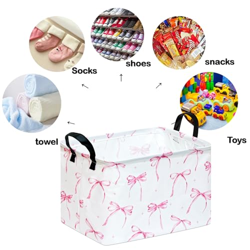 Image of Storage Basket Home Shelf Basket Clothes Laundry Hamper | Rectangle Organizer Box Nursery Bin Gift Laundry Basket with Handles for Home