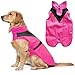 Lautus Pets Casaco de chuva impermeável para cães, tiras de segurança refletivas e orifício para coleira – Jaqueta leve ajustável para raças médias - P, rosa